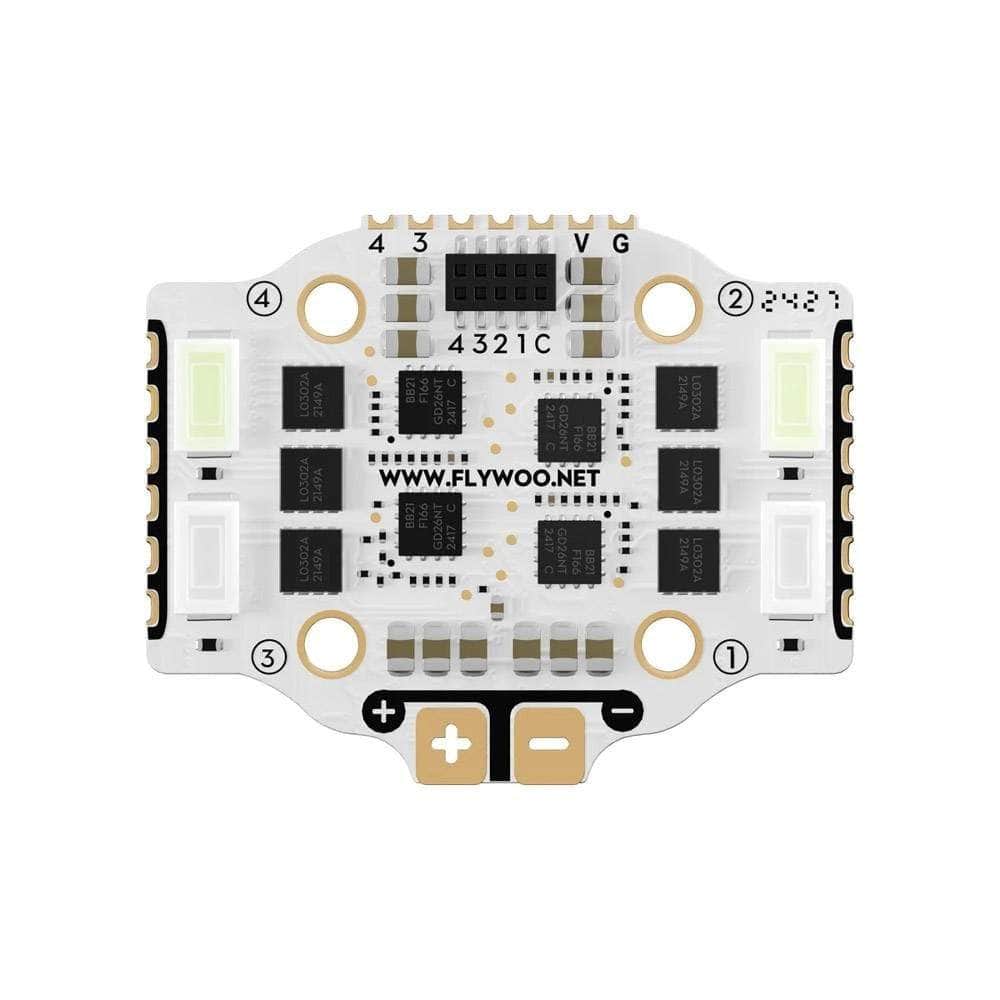 FLYWOO Stack Flywoo GOKU V3 HD Stack - F4 FC + 20A 2-4S 4-in-1 BLHeli_S ESC w/ LED + ELRS 2.4GHz - 16x16