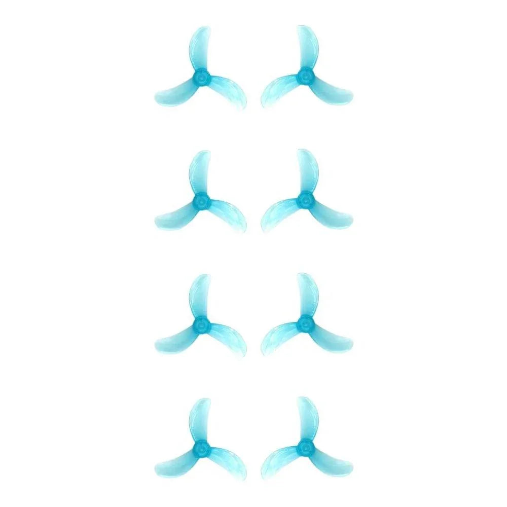 GEMFAN Prop Gemfan 40mm 1608 3-Blade Propeller (Set of 8) - 1.2mm - Clear Blue