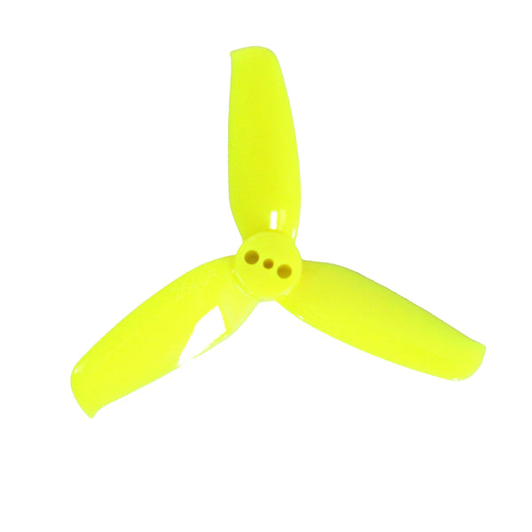 GEMFAN Prop Lemon Yellow Gemfan Flash 2540 Tri-Blade 2.5" Prop (1.5mm Shaft) 8 Pack - Choose Your Color