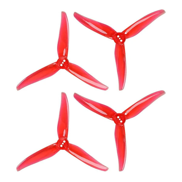 GEMFAN Prop Clear Red Gemfan Hurricane 4023 Durable 3-Blade Propeller (Set of 4) - 1.5mm