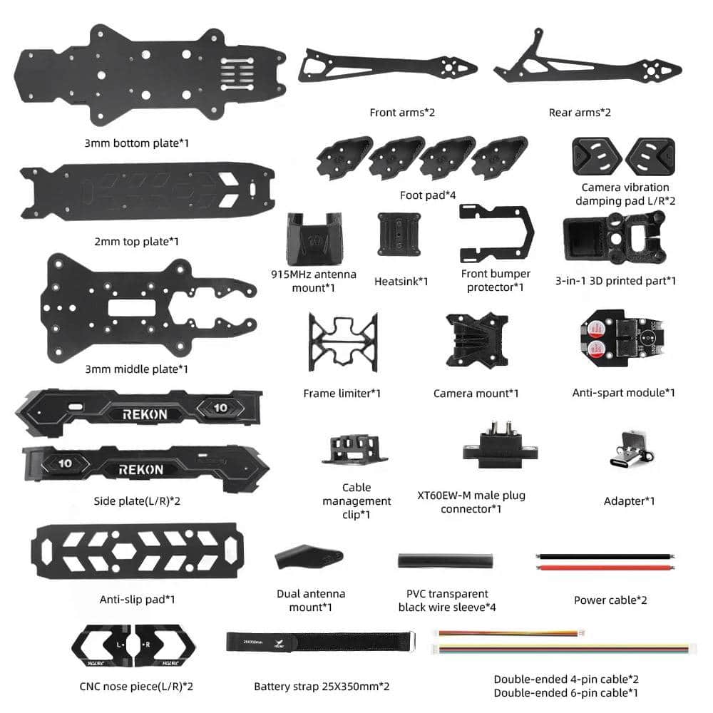 HGLRC Frame HGLRC Rekon10 Pro V2 10" LR Frame Kit - O4