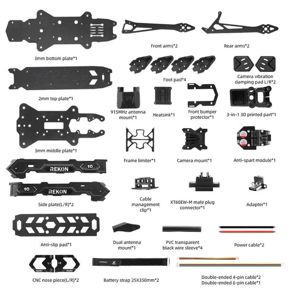 HGLRC Frame HGLRC Rekon10 Pro V2 10" LR Frame Kit - O4