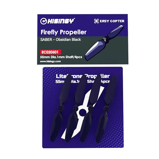 HISINGY Prop Hisingy Firefly 55mm 2-Blade Propeller (Set of 4) - 1.5mm Shaft - Obsidian Black
