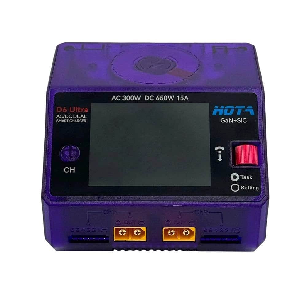 HOTA Charger Clear Purple HOTA D6 Ultra GaN AC/DC Dual Channel Smart Charger
