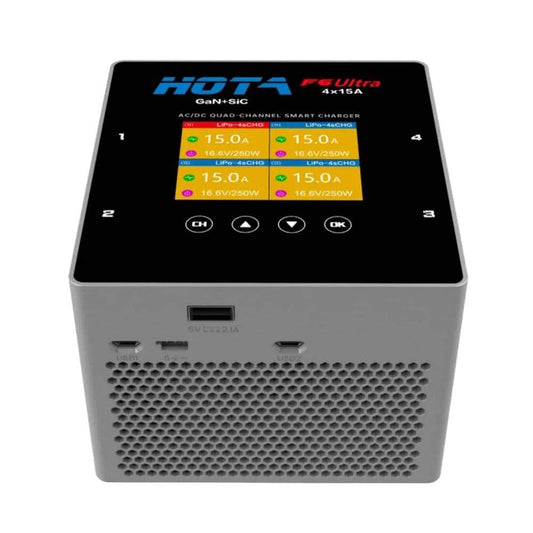 HOTA Charger HOTA F6 Ultra 1000W GaN 60A 1-6S Quad Channel AC/DC Smart Charger