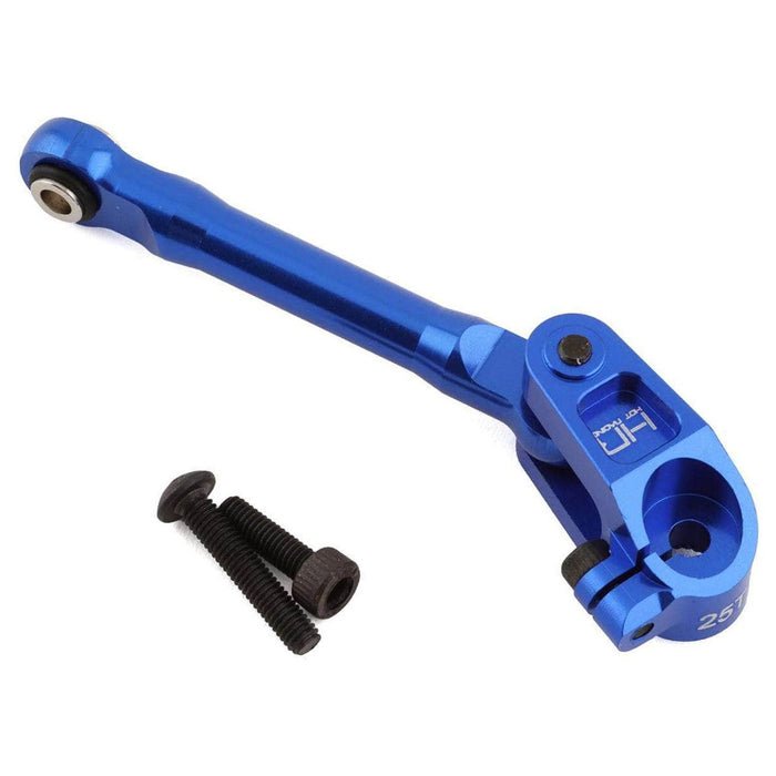 HRAMXX48SA25, Hot Racing Traxxas Maxx Aluminum Fixed Steering Link w/25T Servo Arm (Blue)