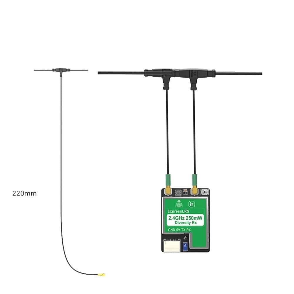 IFLIGHT RC RX iFlight ELRS True Diversity 2.4GHz Receiver + 2x220mm Antenna