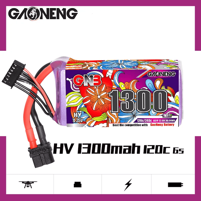 Gaoneng GNB 22.8V 6S 1300mAh 120C LiHV Battery - XT60