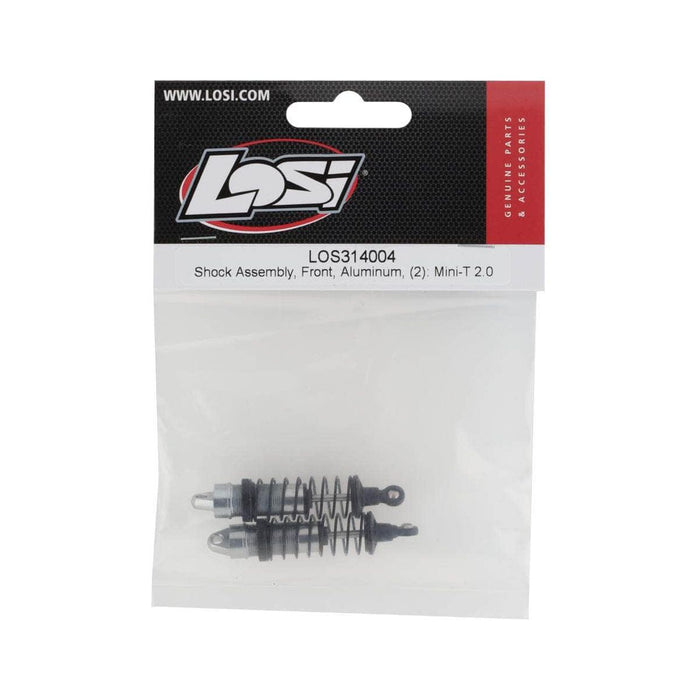 LOS314004, Losi Mini-T 2.0 Aluminum Front Shock Assembly (Silver) (2)