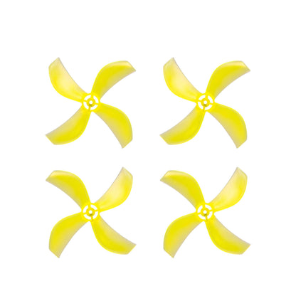 NewBeeDrone Drone Propellers Yellow NewBeeDrone Azi (Quad Blade) Micro Propellers 31mm -0.8mm Shaft(Set of 4)