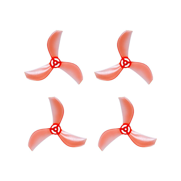 NewBeeDrone Drone Propellers Red NewBeeDrone Azi (Tri Blade) Micro Propellers 31mm - 0.8mm Shaft (Set of 4)