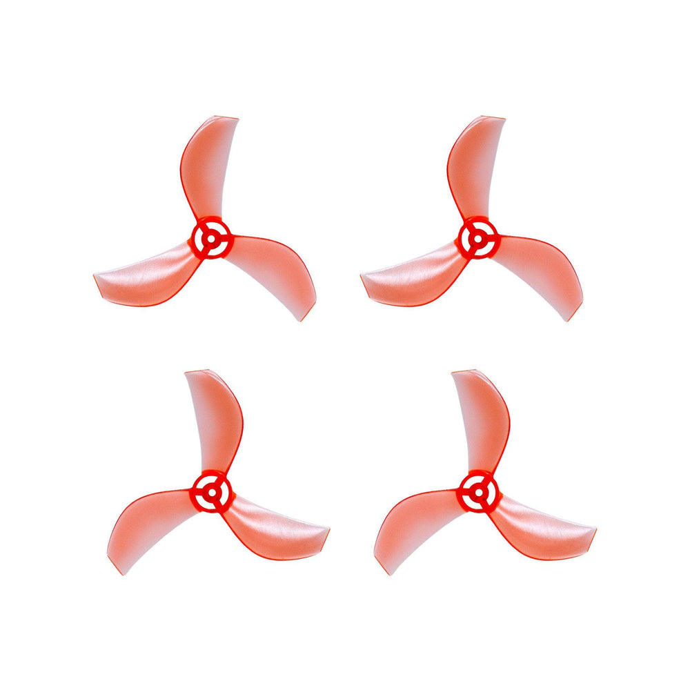 NewBeeDrone Drone Propellers Red NewBeeDrone Azi (Tri Blade) Micro Propellers 31mm - 0.8mm Shaft (Set of 4)