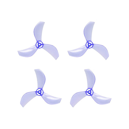 NewBeeDrone Drone Propellers Purple NewBeeDrone Azi (Tri Blade) Micro Propellers 31mm - 1.0mm Shaft (Set of 4)