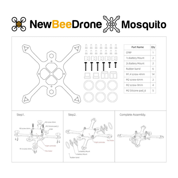 NewBeeDrone Drone Frames NewBeeDrone Mosquito XL Frame