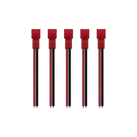 NEWBEEDRONE Hardware NewBeeDrone Nectar Pigtail Connector Gold Plated Solid Pin PH2.0 26AWG 45mm Red Battery Lead - 5 Pack