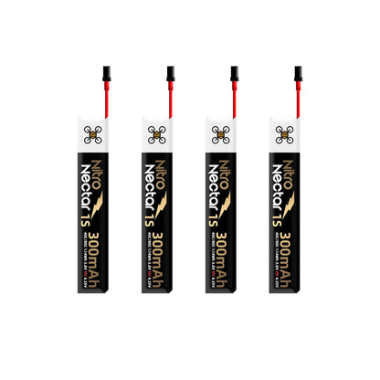 NewBeeDrone Batteries NewBeeDrone Nitro Nectar Gold 300mAh 1S HV LiPo Battery with GNB27 (4 Battery)