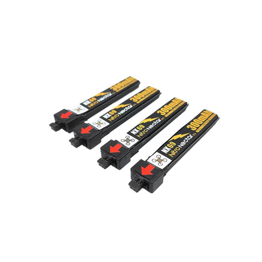 NEWBEEDRONE Battery NewBeeDrone Nitro Nectar 300mAh 1S 80C HV LiPo Battery (4 Pcs) - NX69