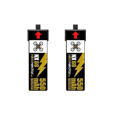 NEWBEEDRONE Battery NewBeeDrone Nitro Nectar 550mAh 1S 80C HV LiPo Battery (2pcs) - NX69
