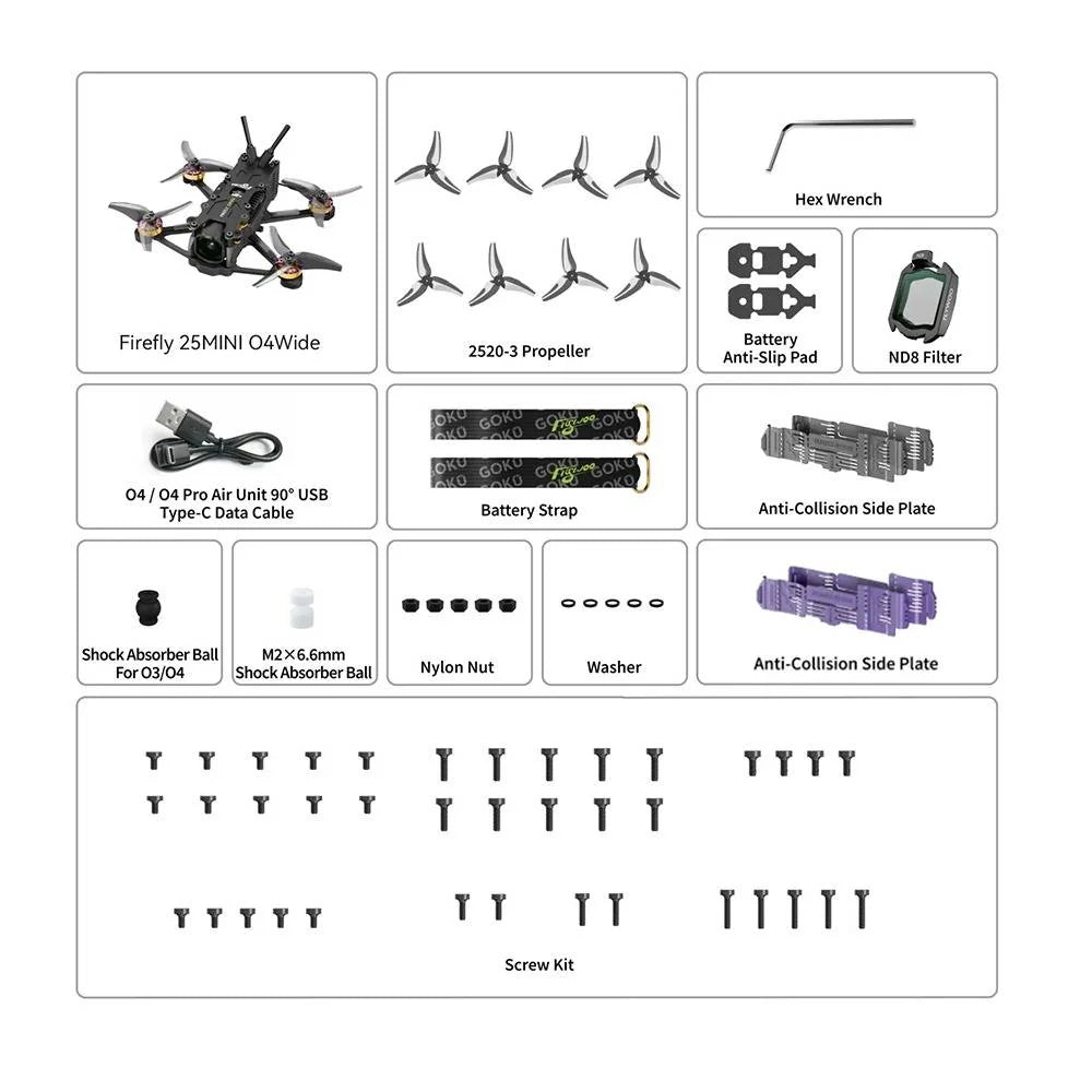FLYWOO FPV Drones BNF & RTF (PRE-ORDER) Flywoo Firefly 25 Mini BNF Drone w/ DJI O4 Wide