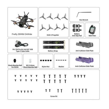 FLYWOO FPV Drones BNF & RTF (PRE-ORDER) Flywoo Firefly 25 Mini BNF Drone w/ DJI O4 Wide