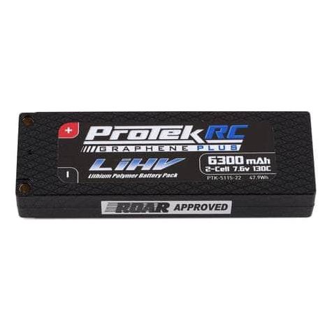 PTK-5115-22, ProTek RC 2S 130C Low IR Si-Graphene + HV LCG LiPo Battery (7.6V/6300mAh) w/5mm Connectors (ROAR Approved)