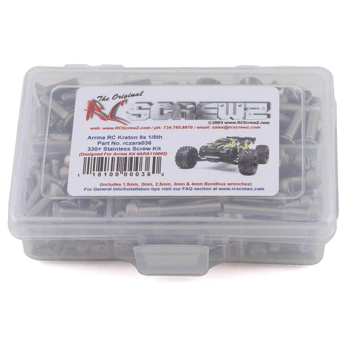 RCZARA036, RC Screwz Arrma Kraton 8S Stainless Steel Screw Kit