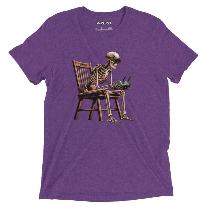 Skeleton FPV Tri-Blend Vintage Fitted Tee by WREKD Co. - Choose Color / Size