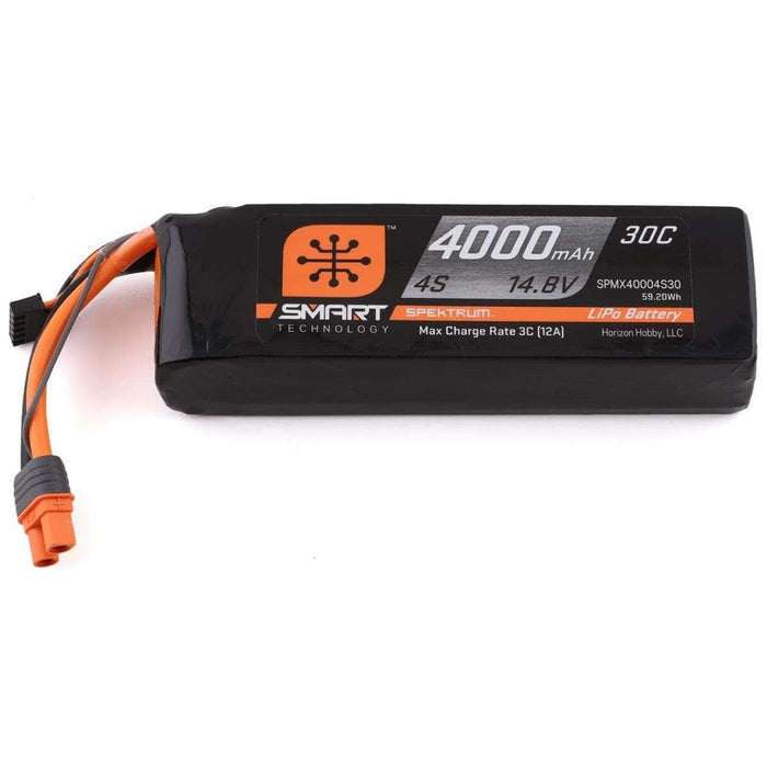 SPMX40004S30, Spektrum RC 4S Smart LiPo Battery Pack w/IC3 Connector (14.8V/4000mAh)