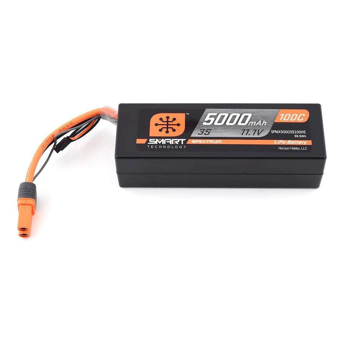 SPMX50003S100H5, Spektrum RC 3S Smart LiPo Hard Case 100C Battery Pack w/IC5 Connector (11.1V/5000mAh)