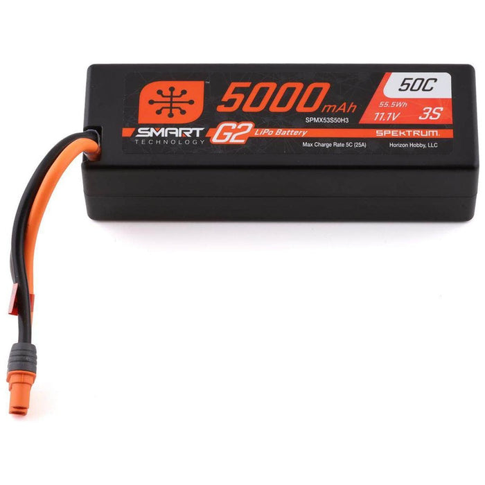 SPMX53S50H3, Spektrum RC 3S Smart G2 LiPo 50C Battery Pack w/IC3 Connector (11.1V/5000mAh)