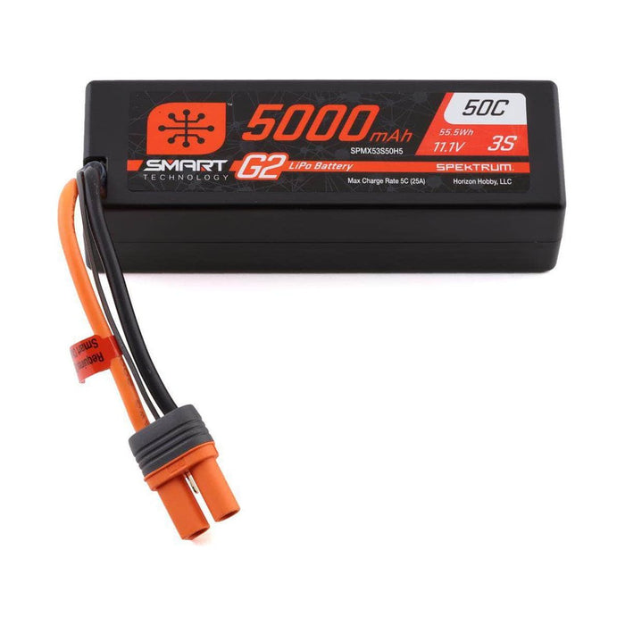 SPMX53S50H5, Spektrum RC 3S Smart G2 LiPo 50C Battery Pack (11.1V/5000mAh) w/IC5 Connector