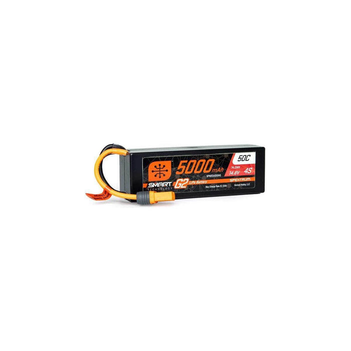 SPMX54S50H5, Spektrum RC 4S Smart G2 LiPo 50C Battery Pack (14.8V/5000mAh) w/IC5 Connector