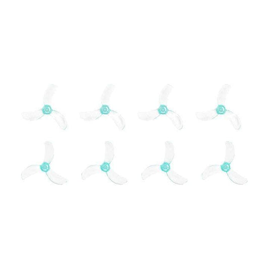 SUB250 Prop Sub250 Gemfan Pros Tri-Blade 40mm Micro/Whoop Prop 8 Pack - Teal (1.5mm Shaft)