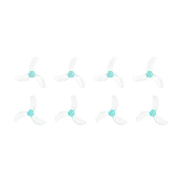 SUB250 Prop Sub250 Gemfan Pros Tri-Blade 40mm Micro/Whoop Prop 8 Pack - Teal (1.5mm Shaft)