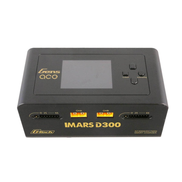 TATTU Charger GensAce IMARS D300 G-Tech 300W/700W 1-6S 32A Dual Channel AC/DC Smart Charger - Black