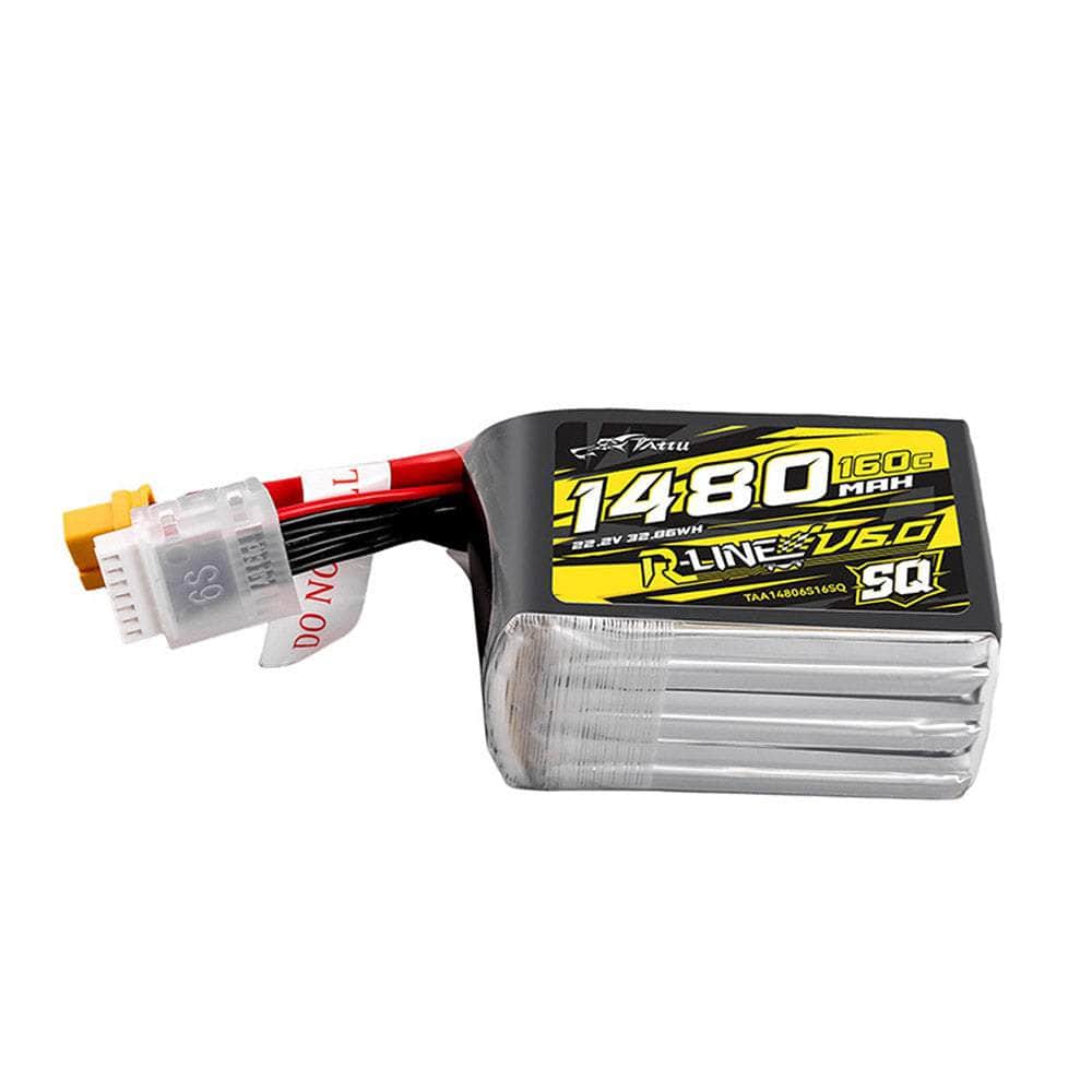 TATTU Battery Tattu R-Line Version 6.0 SQ 1480mAh 160C 6S 22.2V LiPo Battery - XT60