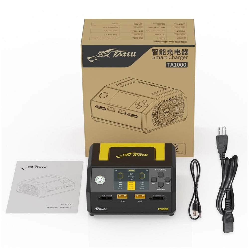 TATTU Charger Tattu TA1000 1000W 25A/X2 1-7S G-Tech Dual-Channel LiPo Charger - XT60