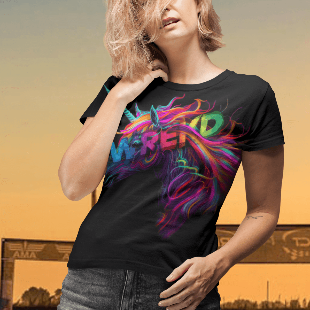 WREKD Co. Clothing, T-Shirt Unicorn "Frisa Lank" Women's Tee