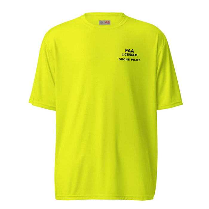 Safety Yellow FAA Licensed Drone Pilot T-Shirt by WREKD Co.