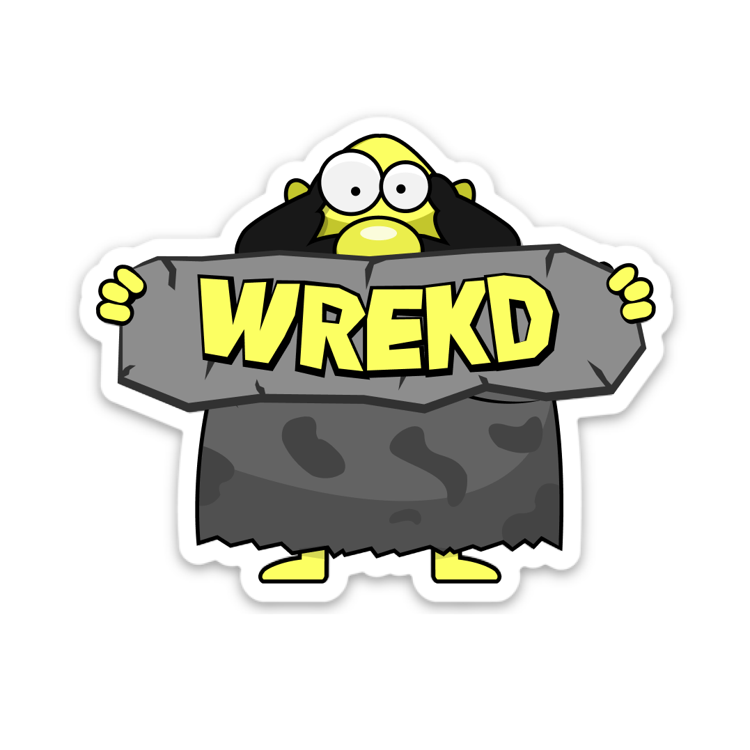 WREKD Co. Stickers Caveman Holding WREKD Slate Sticker