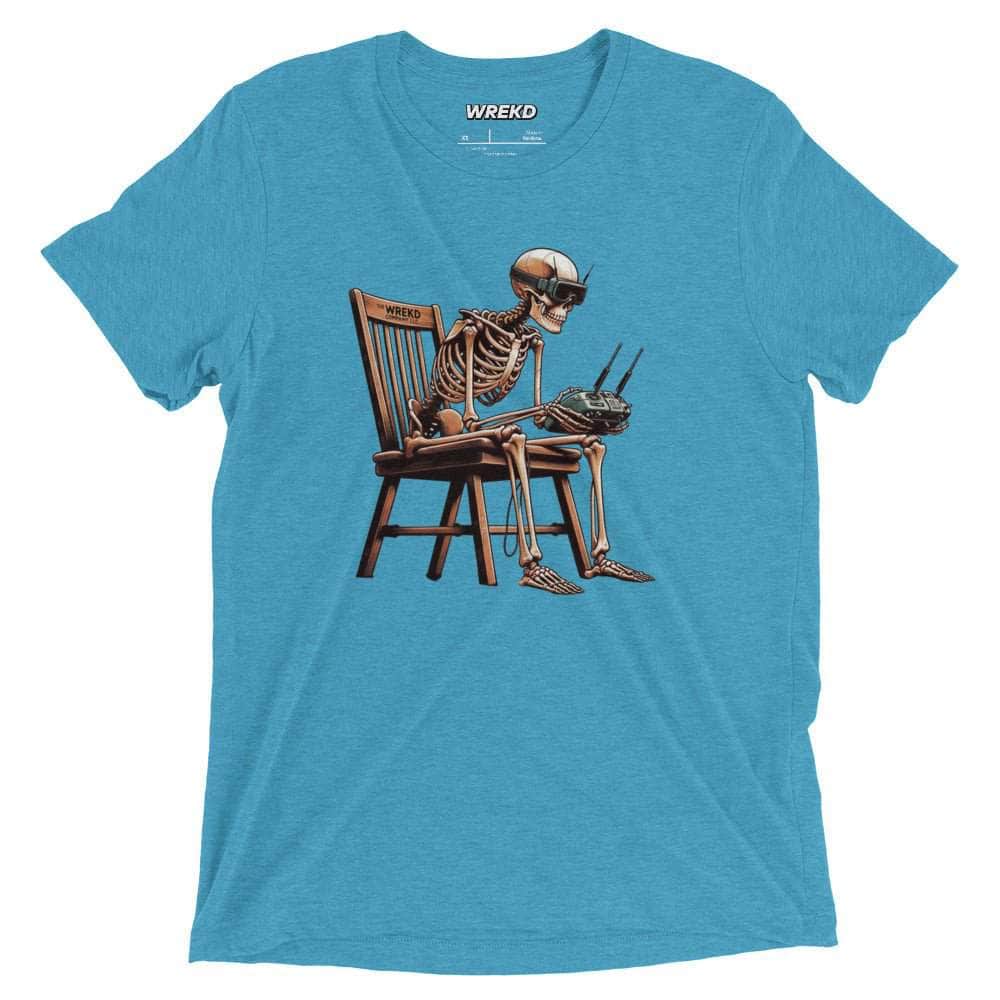 WREKD Co. WREKD Swag Aqua Triblend / XS Skeleton FPV Tri-Blend Vintage Fitted Tee by WREKD Co. - Choose Color / Size