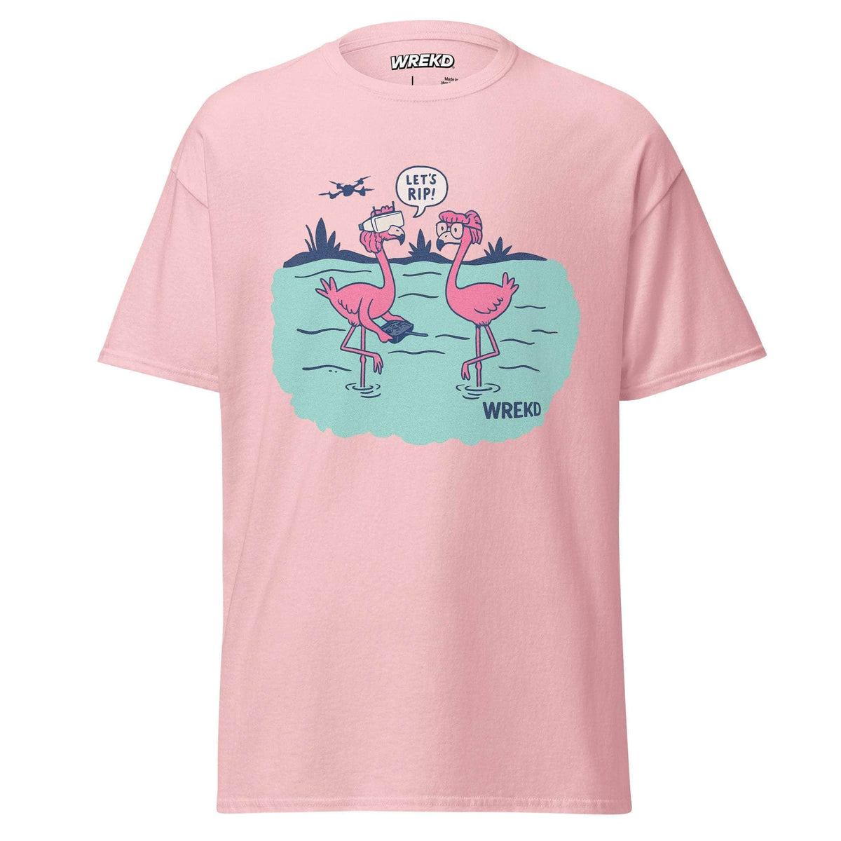 WREKD Co. T-Shirt S WREKD® Let's Rip! Pink Flamingo Tee - Classic