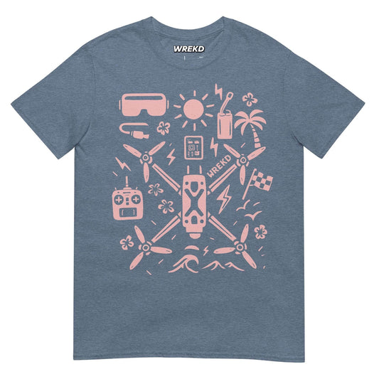 WREKD Co. Clothing, T-Shirt Heather Indigo / S WREKD® Summer Vibes Mosaic Tee