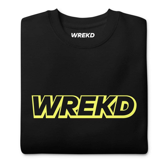 WREKD Yellow on Black Logo Unisex Premium Sweatshirt