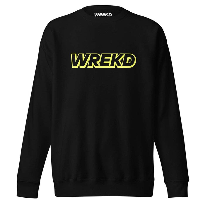 WREKD Yellow on Black Logo Unisex Premium Sweatshirt