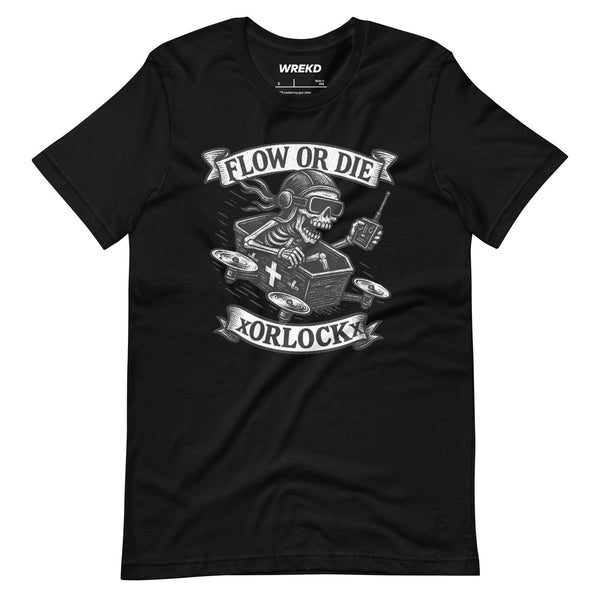 WREKD Co. Clothing, T-Shirt Black / S xORLOCKx "Flow Or Die" Tee
