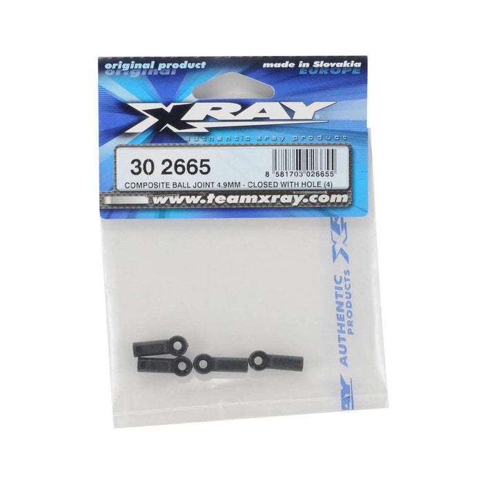 XRA302665, XRAY 4.9mm Closed Composite Ball Joint w/Hole (4)