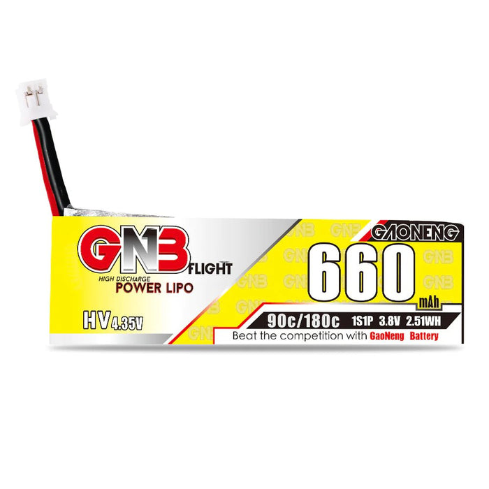 Gaoneng GNB 3.8V 1S 660mAh 90C LiHV Whoop/Micro Battery w/ PH2.0