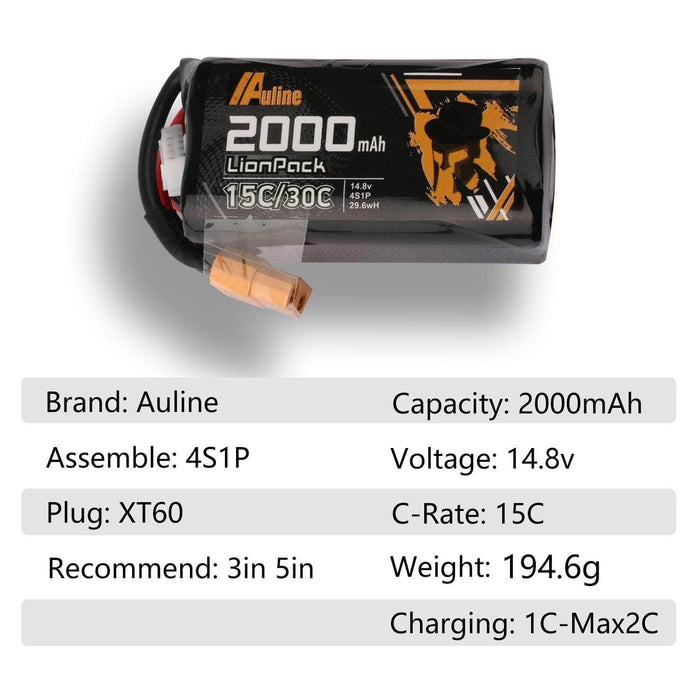 Auline 14.8v 4S 18650 2000mAh 30C Battery for Sale