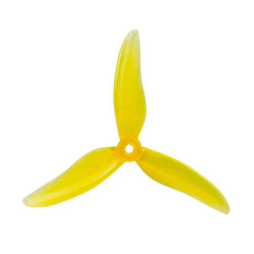 GEMFAN Prop Clear Yellow Gemfan Hurricane 51499 Durable Tri-Blade 5" Prop 4 Pack - Choose Your Color
